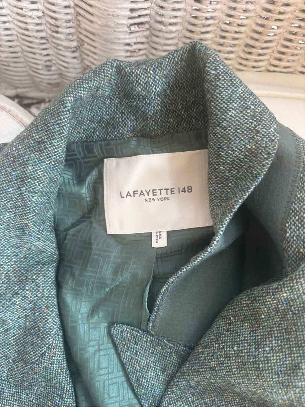 Lafayette 148 New York Teal-Green Tweed Blazer